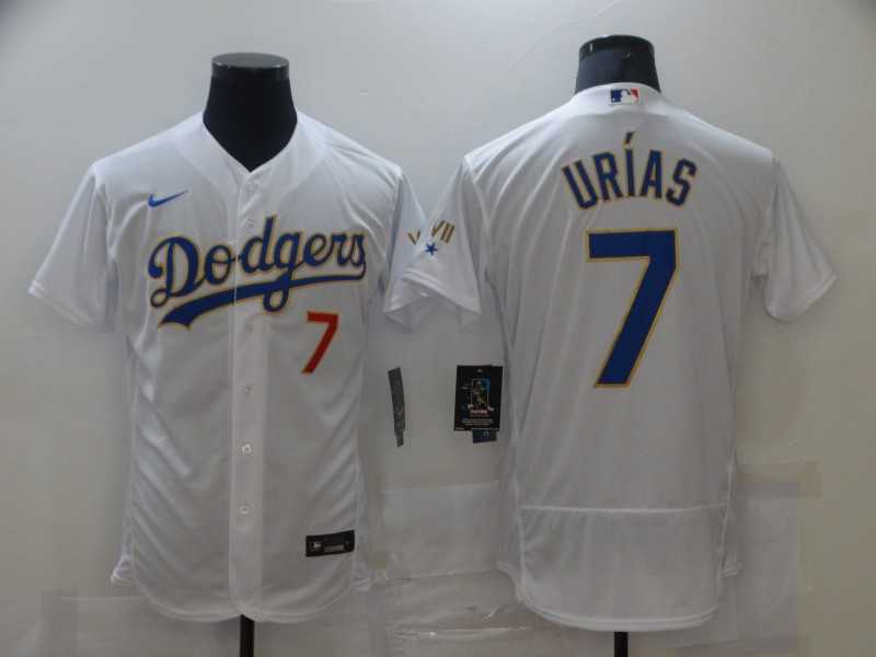 Dodgers 7 Julio Urias White Nike 2021 Gold Program Flexbase Jersey,We sell and wholesale Dodgers 7 Julio Urias White Nike 2021 Gold Program Flexbase Jersey on line form chian!